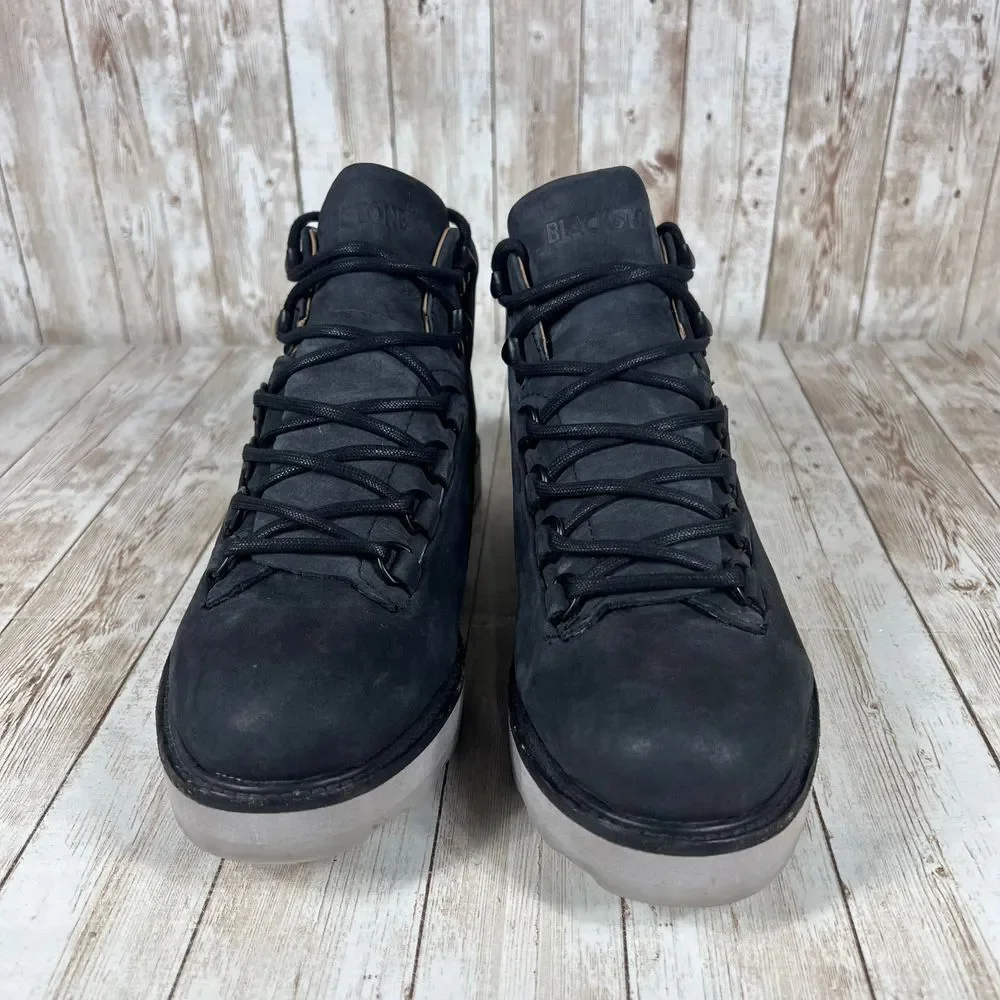 Black‎ Modern Leather High Top Sneaker Boots Platform Chunky Sole Size 39